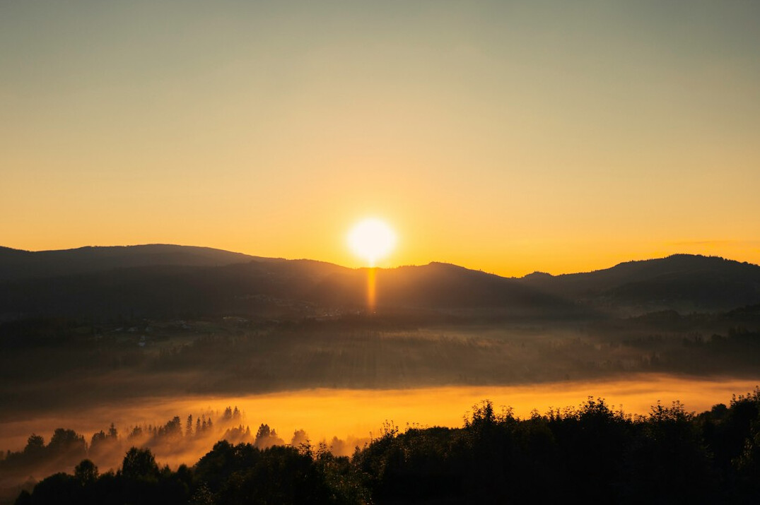 sunrise over hills